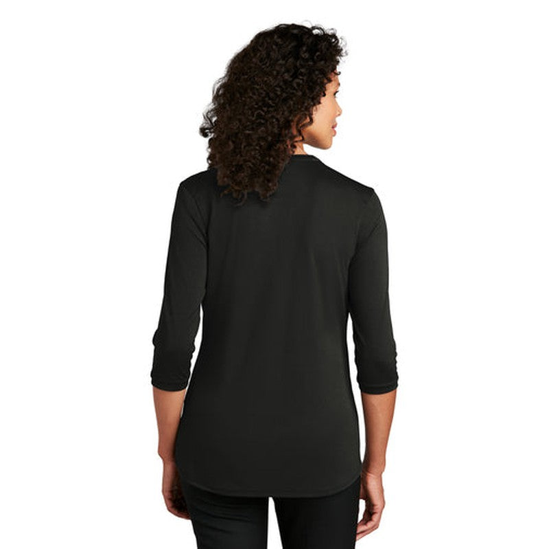 NEW INSIGNIA - Port Authority ® Ladies UV Choice Pique Henley - Black