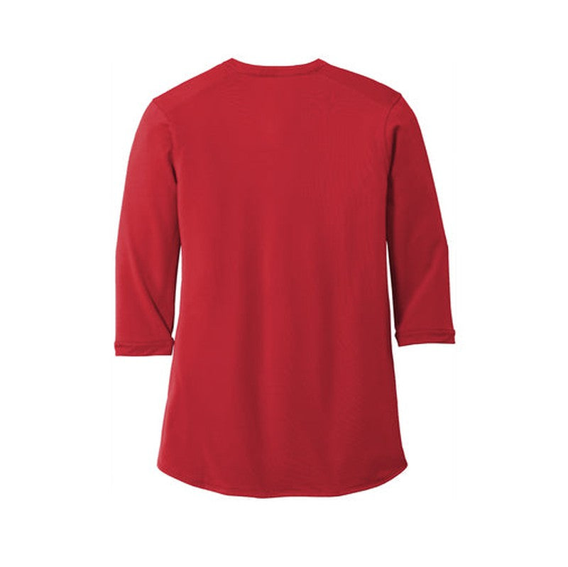 NEW INSIGNIA - Port Authority ® Ladies UV Choice Pique Henley - Rich Red