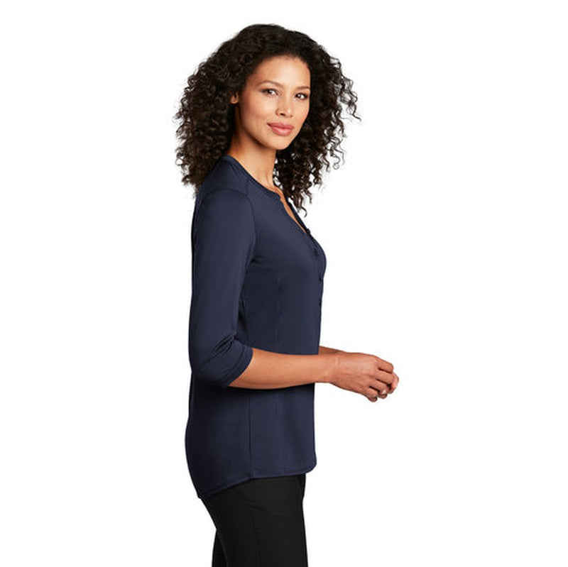 NEW INSIGNIA - Port Authority ® Ladies UV Choice Pique Henley - True Navy