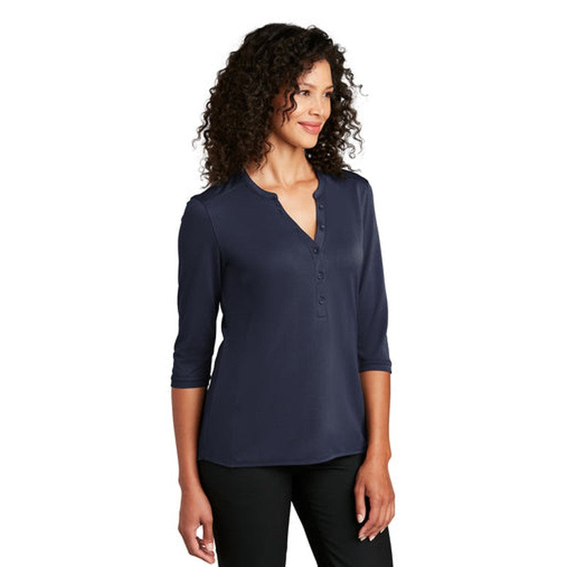 NEW INSIGNIA - Port Authority ® Ladies UV Choice Pique Henley - True Navy