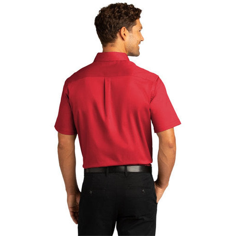 NEW INSIGNIA MEN'S - Port Authority® Short Sleeve SuperPro React™Twill Shirt - Red