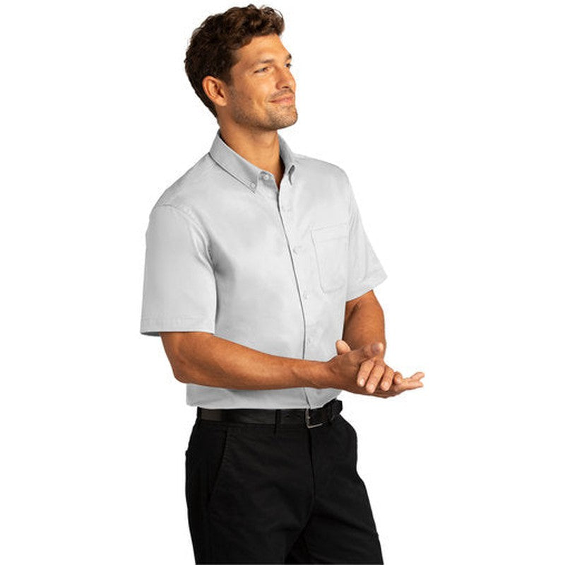 NEW INSIGNIA MEN'S - Port Authority® Short Sleeve SuperPro React™Twill Shirt - White