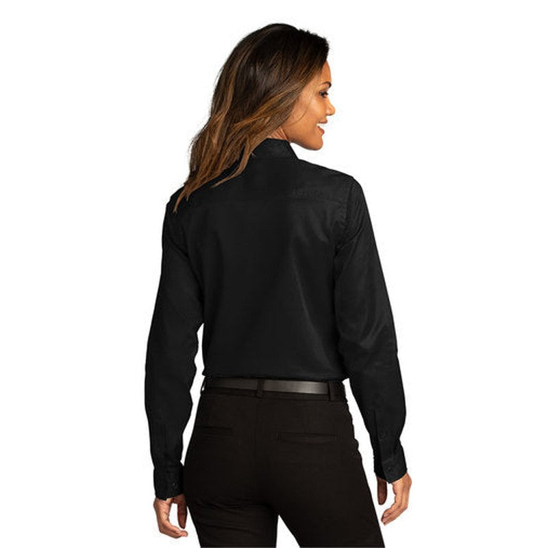 NEW INSIGNIA - Port Authority® Ladies Long Sleeve SuperPro React ™ - Black