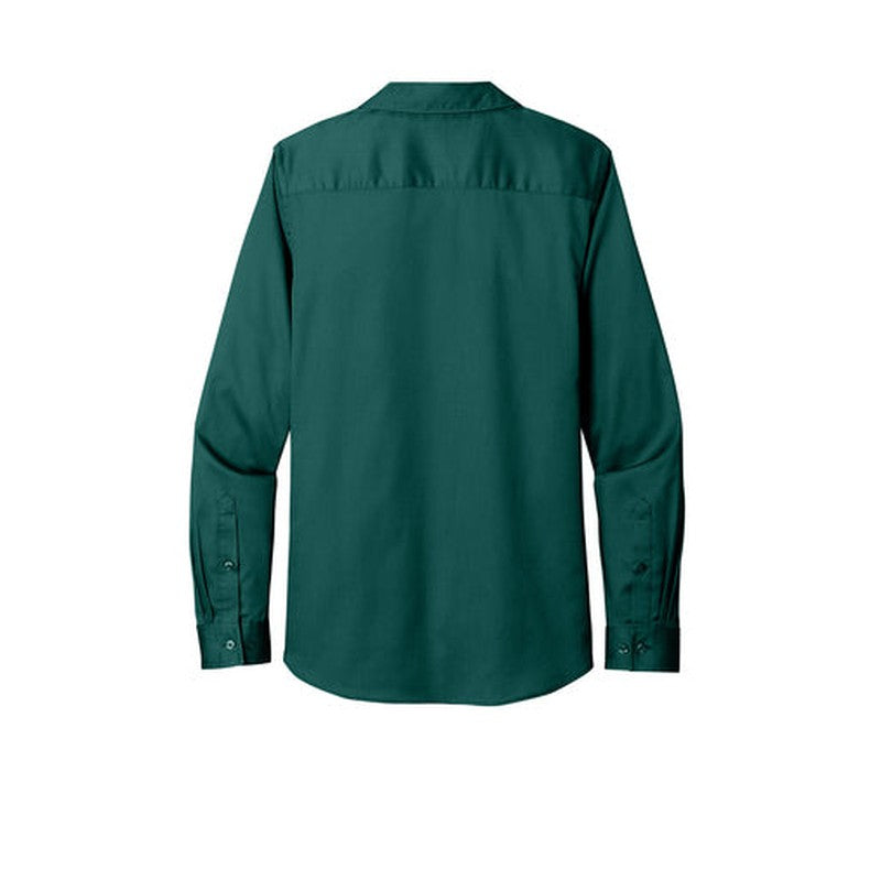 NEW INSIGNIA - Port Authority® Ladies Long Sleeve SuperPro React ™ - Marine Green