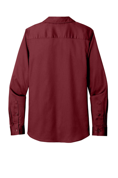 NEW INSIGNIA - Port Authority® Ladies Long Sleeve SuperPro React ™ - Burgundy