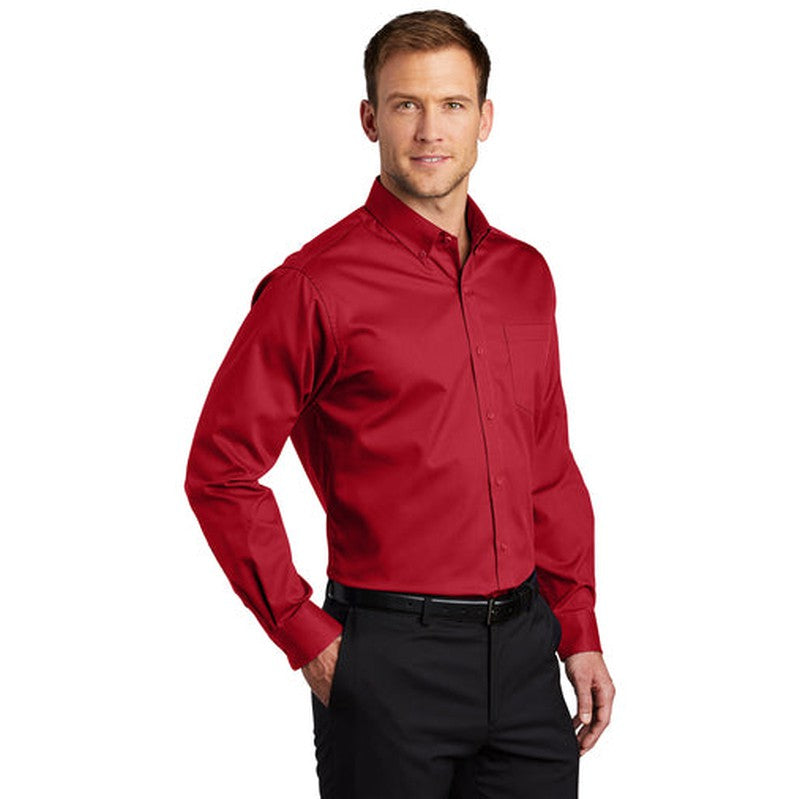 NEW INSIGNIA MEN'S Port Authority® SuperPro™ Twill Shirt - Rich Red