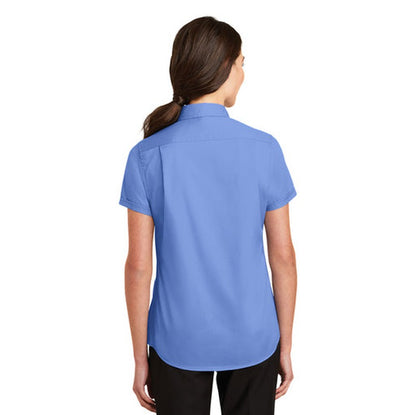 NEW INSIGNIA - Port Authority® Ladies Short Sleeve SuperPro™ Twill Shirt - Ultramarine Blue