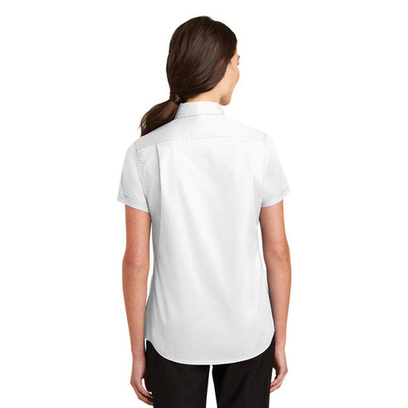 NEW INSIGNIA - Port Authority® Ladies Short Sleeve SuperPro™ Twill Shirt - White