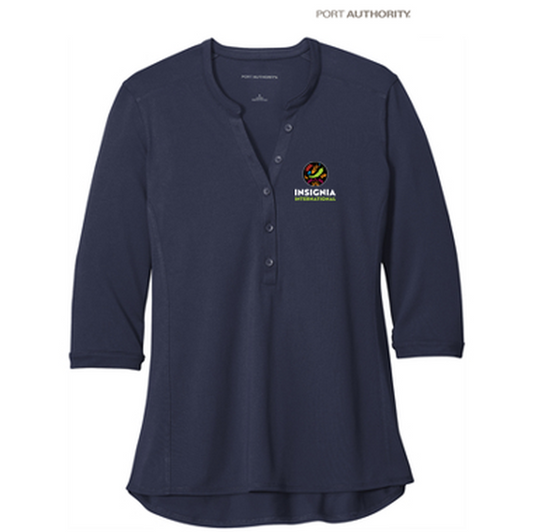 NEW INSIGNIA - Port Authority ® Ladies UV Choice Pique Henley - True Navy