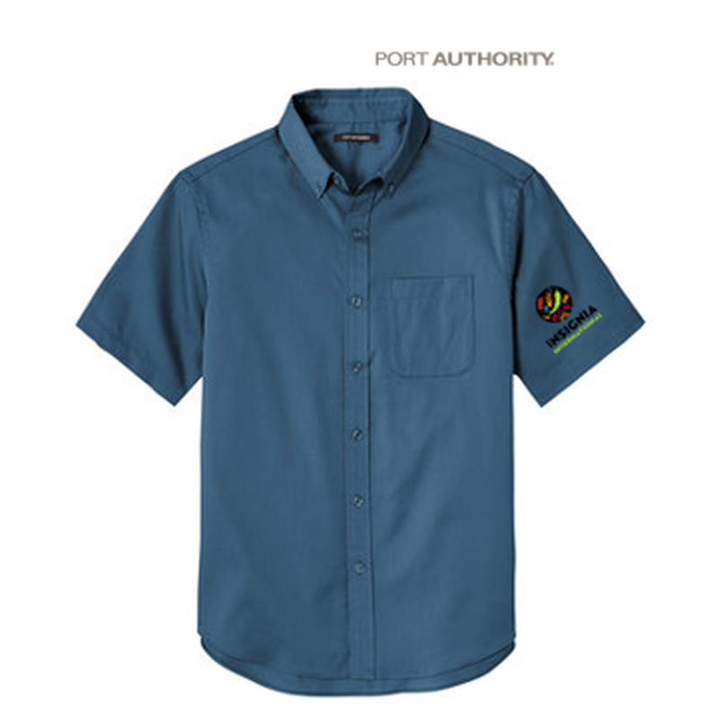 NEW INSIGNIA MEN'S - Port Authority® Short Sleeve SuperPro React™Twill Shirt - Regatta Blue