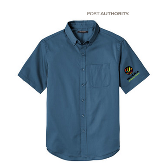 NEW INSIGNIA MEN'S - Port Authority® Short Sleeve SuperPro React™Twill Shirt - Regatta Blue